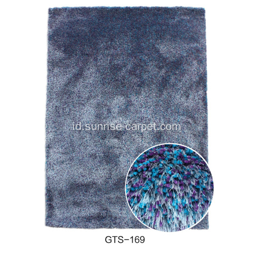 Elastis &amp; Silk Shaggy Karpet Dengan Warna Campuran